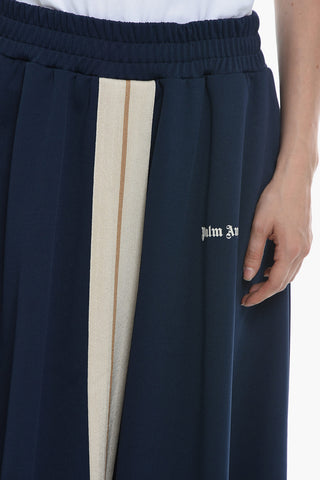 Contrasting Band Track Skirt with Elastic Wasitband