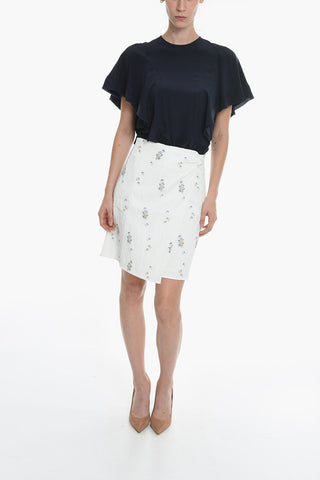 Wickel-Midirock LINA mit floralem Jacquardmuster