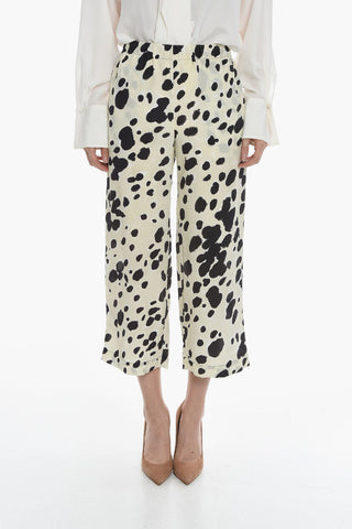 Silk POP DOTS Gaucho Pants with Polka Dot Motif