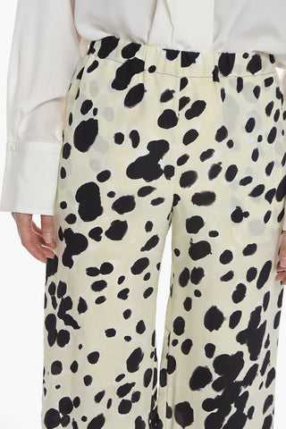 Silk POP DOTS Gaucho Pants with Polka Dot Motif