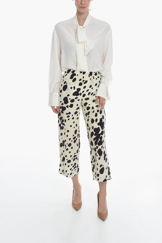 Silk POP DOTS Gaucho Pants with Polka Dot Motif
