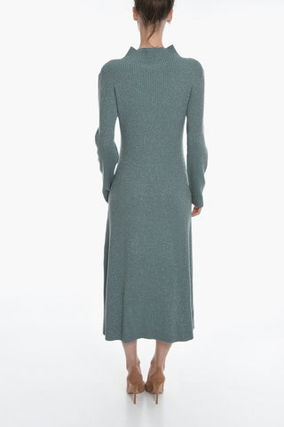 Cashmere Blend Maxi dress With Lurex Detailing