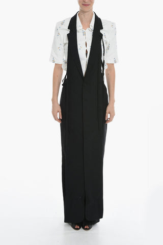 Back Opened Long Vest HILDA with Lace-up Closure