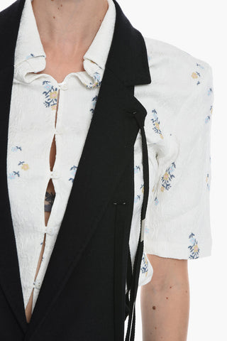 Back Opened Long Vest HILDA with Lace-up Closure