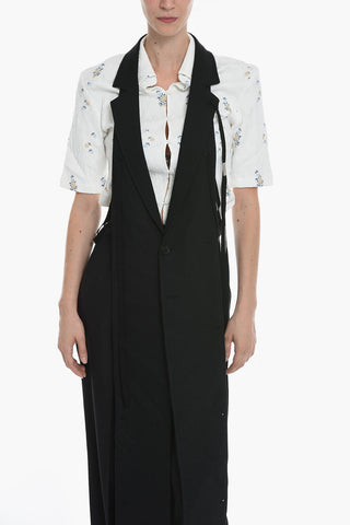 Back Opened Long Vest HILDA with Lace-up Closure