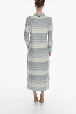 Cashmere Blend Maxi Dress With Sequins Detailing