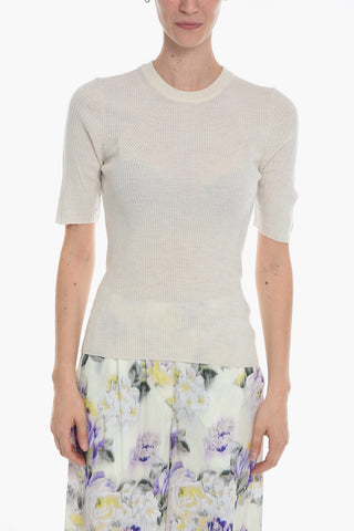 Short Sleeve Ribbed EMORY Crew-neck Sweater