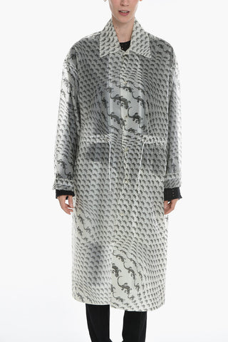 Allover Geko Print Clear Raincoat Trench