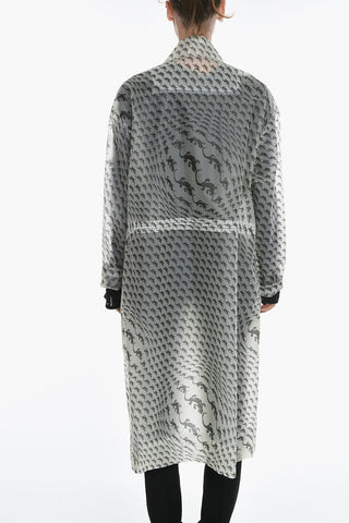 Allover Geko Print Clear Raincoat Trench
