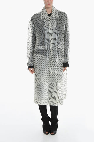 Allover Geko Print Clear Raincoat Trench