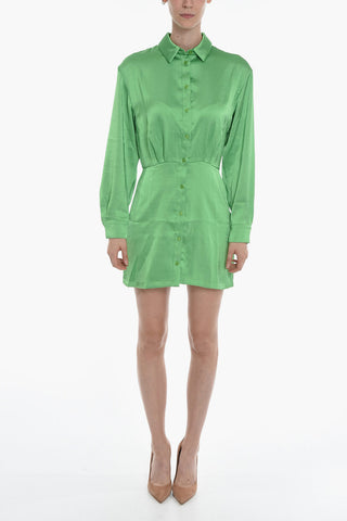 Mini Chemisier LIZA In Satin con polsini abbottonati