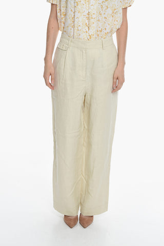 Linen Single Pleated SAOIRSE Straight Pants