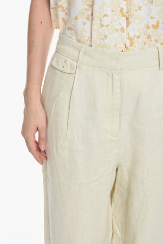 Linen Single Pleated SAOIRSE Straight Pants
