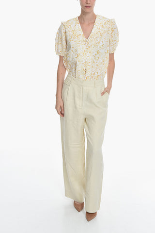 Linen Single Pleated SAOIRSE Straight Pants