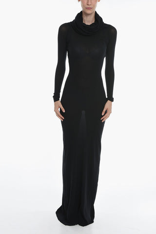 Turtleneck Stretchy Long Sleeved Maxi Dress