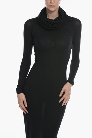 Turtleneck Stretchy Long Sleeved Maxi Dress