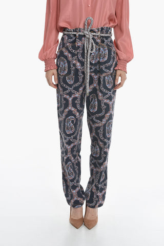 Patch Pocket Regular Fit Pants with Paisley Motif