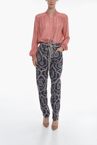 Patch Pocket Regular Fit Pants with Paisley Motif