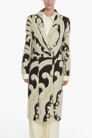 Double-breasted Coat With Two-Tone Pattern