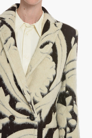 Double-breasted Coat With Two-Tone Pattern