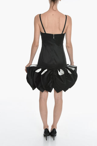 Satin LEIZA Sheath Dress with Contrasting Ruffles