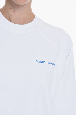 Fleeced Cotton GITTA Crew-neck Sweatshirt with Embroidered Logo