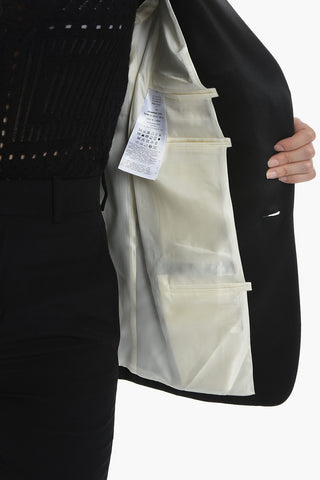 MM1 Tone On Tone Striped Lined Single Breasted Blazer