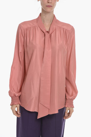 BOUTIQUE Camicia Tie Neck in Misto Seta
