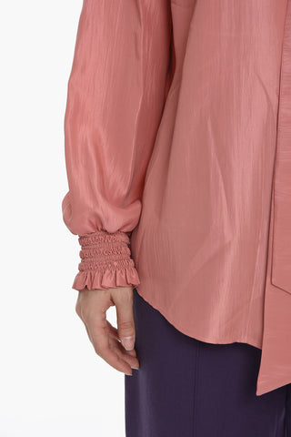 BOUTIQUE Camicia Tie Neck in Misto Seta
