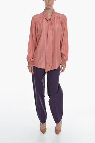 BOUTIQUE Camicia Tie Neck in Misto Seta