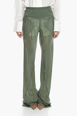 Elastic waist Satin pants