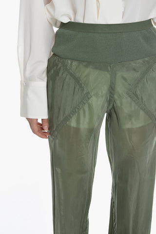Elastic waist Satin pants