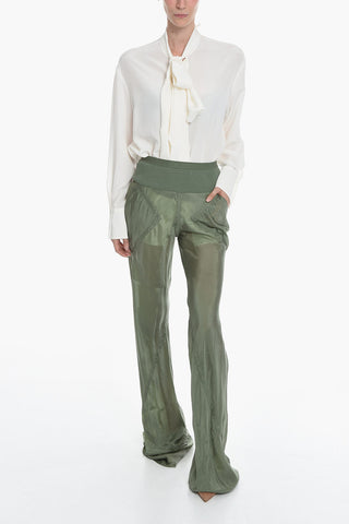 Elastic waist Satin pants