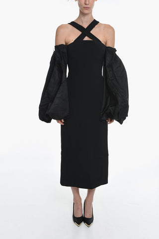 Puffed Sleeve Off-shoulder Sheath Dress
