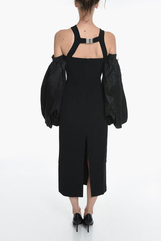 Puffed Sleeve Off-shoulder Sheath Dress