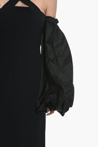 Puffed Sleeve Off-shoulder Sheath Dress