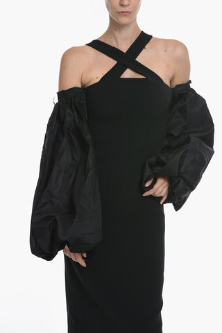 Puffed Sleeve Off-shoulder Sheath Dress