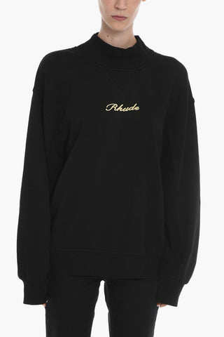 Turtleneck Maxi Sweatshirt with Embroidery
