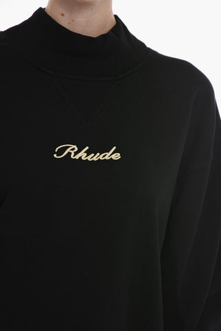 Turtleneck Maxi Sweatshirt with Embroidery