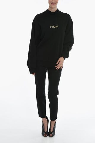 Turtleneck Maxi Sweatshirt with Embroidery