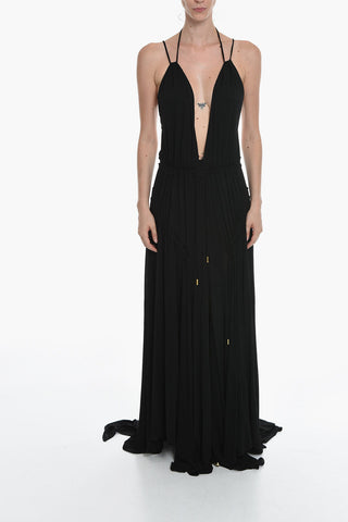 Backless Maxi Dress With Draping 