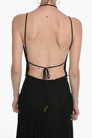 Backless Maxi Dress With Draping 