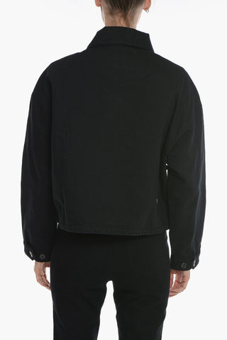 Twill Denim GISELLE Jacket with Logo Buttons