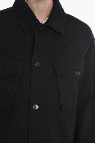 Twill Denim GISELLE Jacket with Logo Buttons