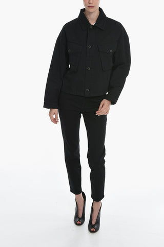 Twill Denim GISELLE Jacket with Logo Buttons