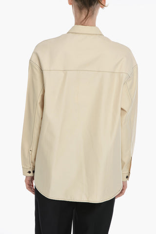Camicia con Cuciture a Contrasto e Abbottonatura Nascosta