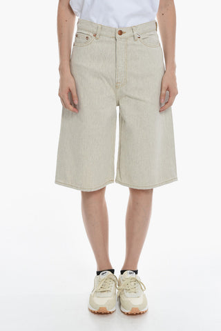 Denim REBECCA Shorts with Visible Stitching