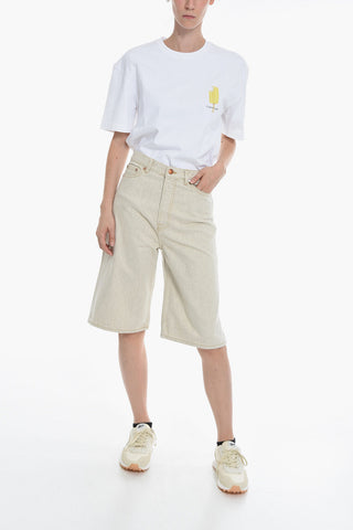 Denim REBECCA Shorts with Visible Stitching