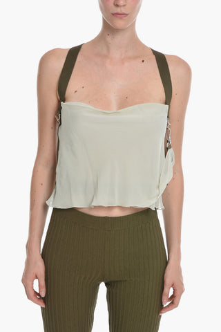 Semi Sheer T-LEILA Top with Crisscross Straps
