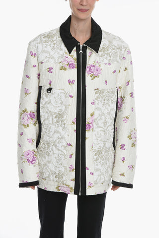 GOLD LINE Quilted Floral Print Coat